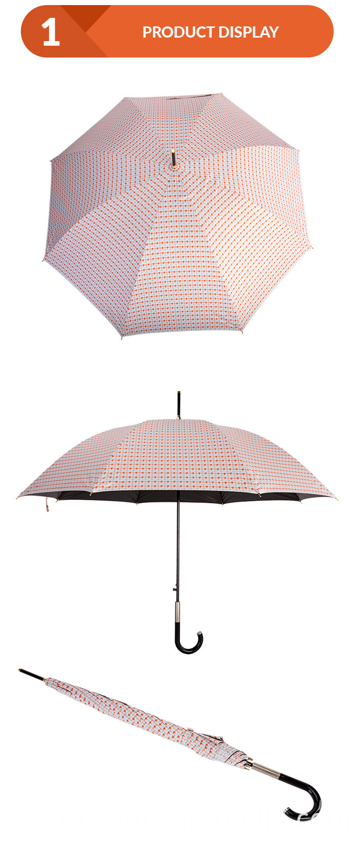 Parapluie à bâton ouvert automatique coupe-vent Windproof Auto Open Stick Umbrella